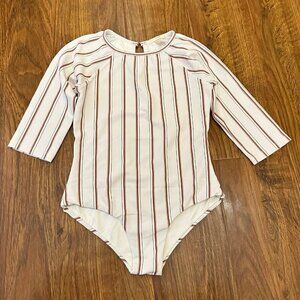 Eberjey striped Rashguard swimsuit